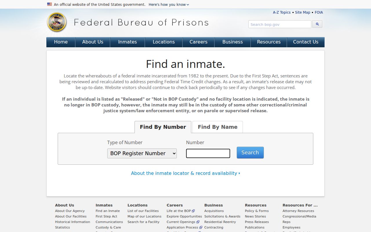 Charlotte residents directory federal inmate locator reference