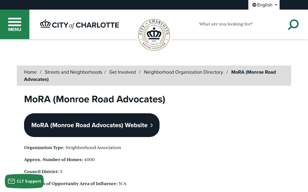 Charlotte neighbors MoRA organization detail