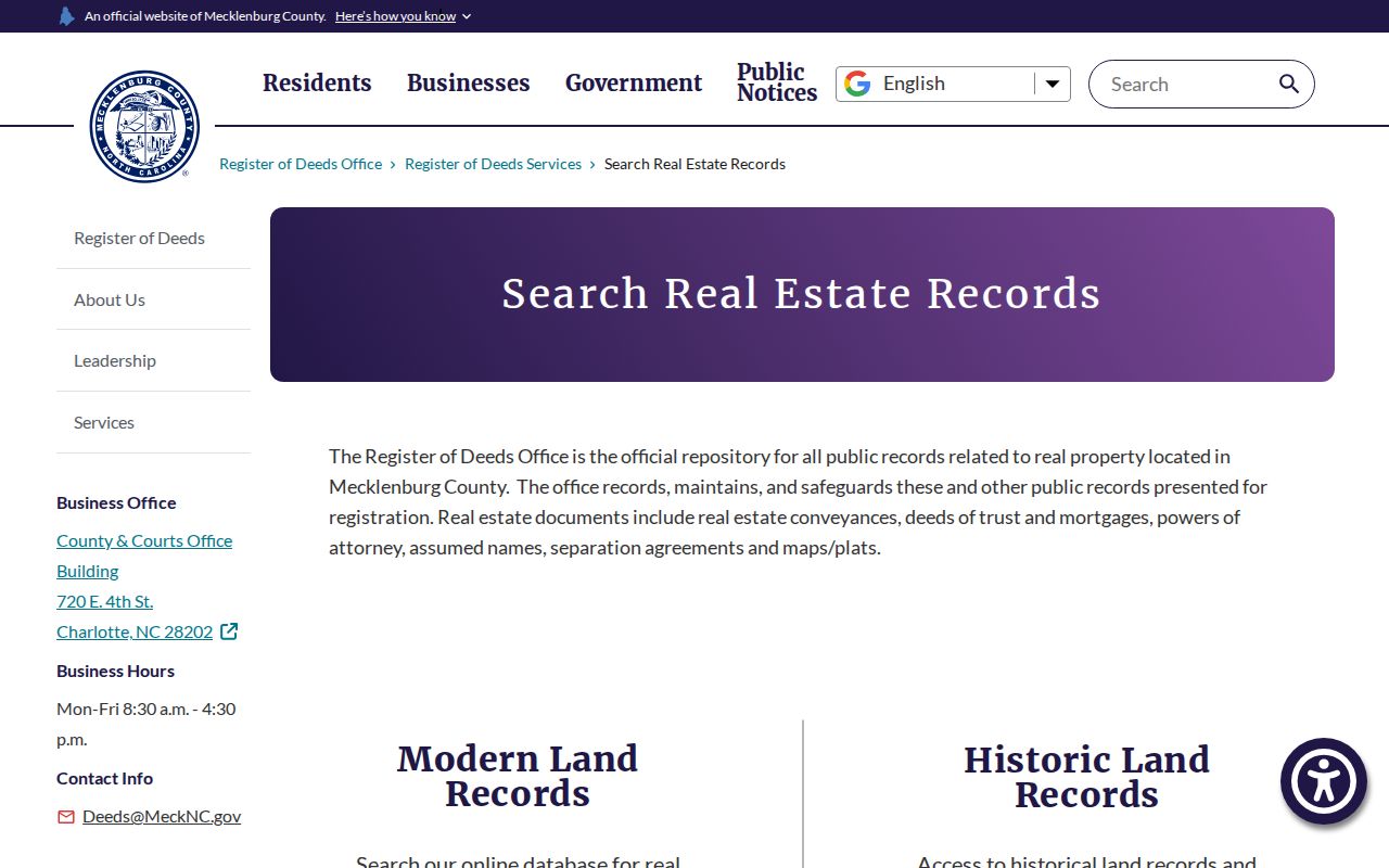 Charlotte previous residents research using Mecklenburg deed coverage