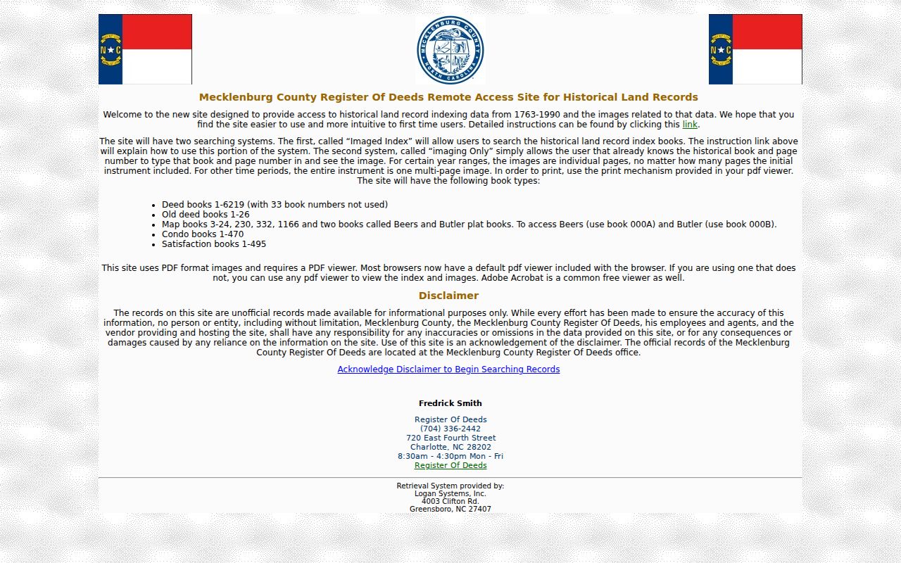 Charlotte street directory historical Register of Deeds search