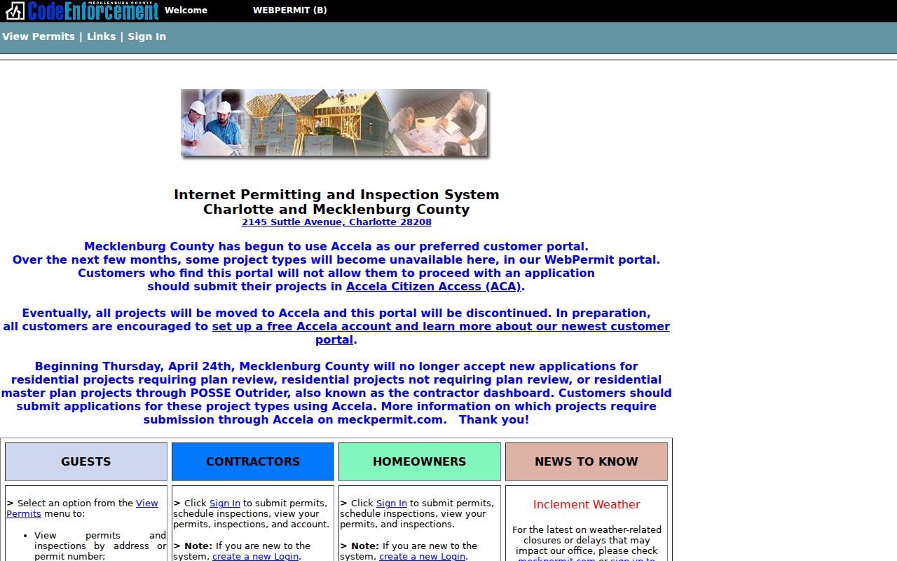 Charlotte street directory legacy WebPermit address search