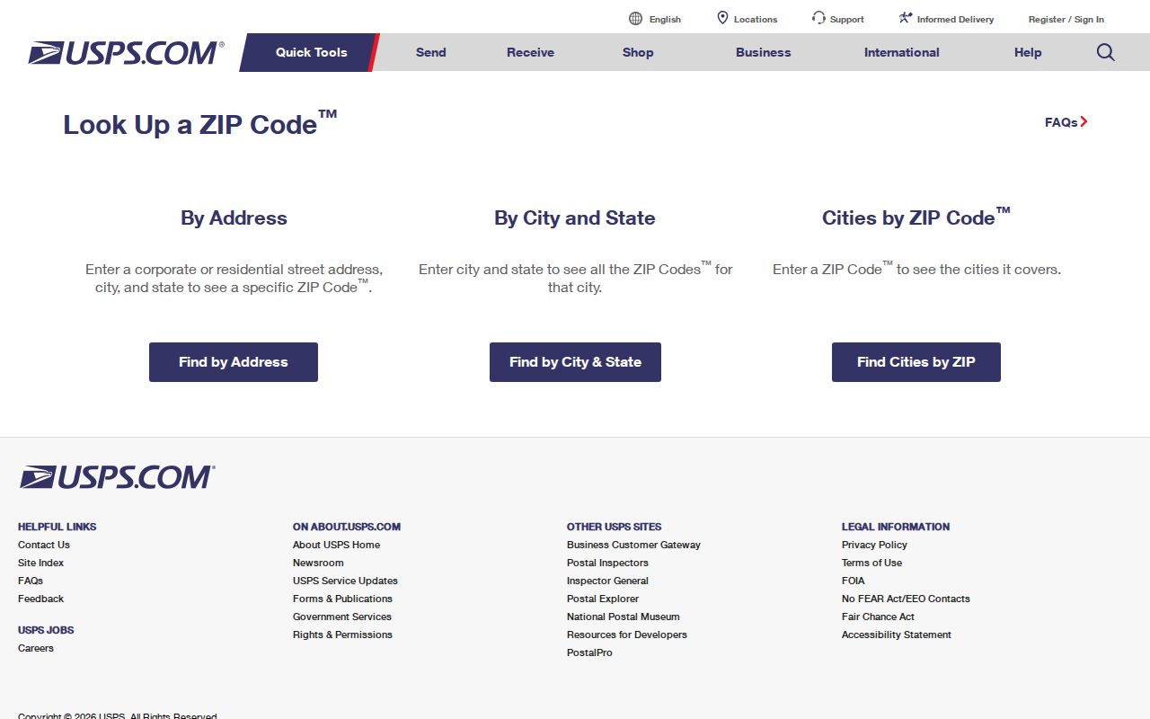 Charlotte ZIP code directory USPS lookup form